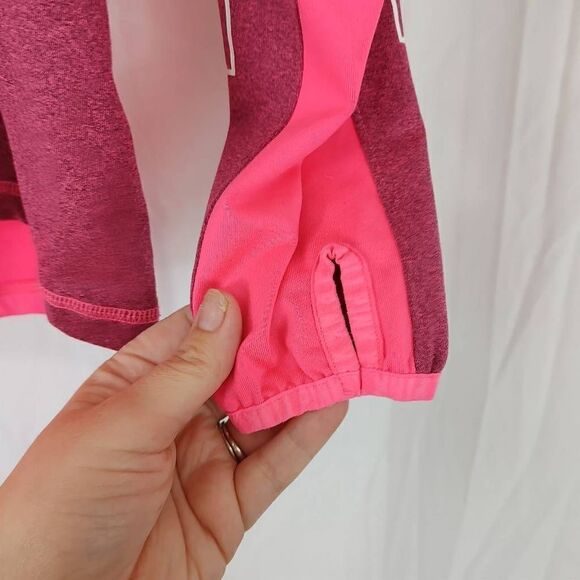 Victoria's Secret PINK ULTIMATE Half Zip Up Pink Heathered Spellout Women's Size - Picture 5 of 8